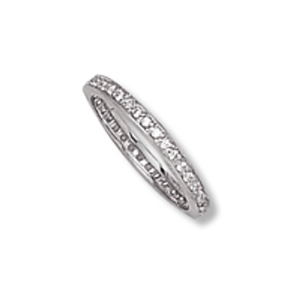 Thin Silver Eternity Band with Cubic Zirconias